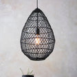 Amos Aviary Droplet Pendant Black Rattan –  from Amos Lighting + Home