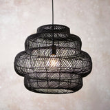 Amos Aviary Tiered Pendant Black Rattan –  from Amos Lighting + Home