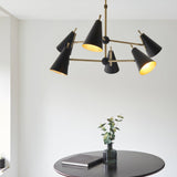 Amos Bachelor 6 Light Pendant Antique Brass & Black –  from Amos Lighting + Home