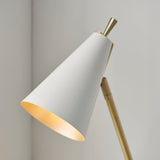 Amos Bachelor Table Lamp Satin Brass & White –  from Amos Lighting + Home