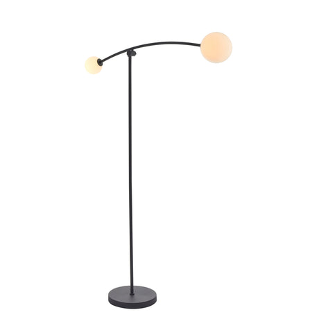 Amos Balance Floor Lamp Matt Black & Gloss Opal Glass –  from Amos Lighting + Home