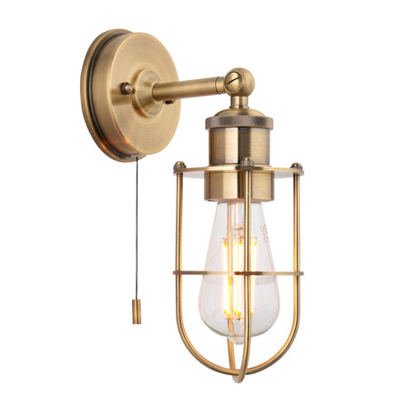 Amos Casket Bathroom Wall Light Antique Brass –  from Amos Lighting + Home