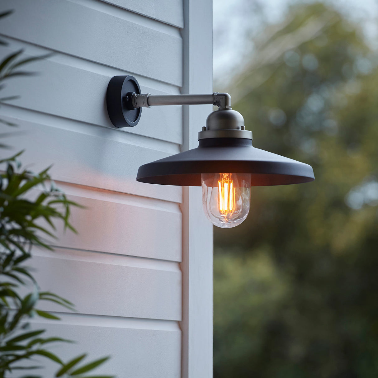 Amos Casper Outdoor Wall Light Matt Black & Brushed Silver –  from Amos Lighting + Home