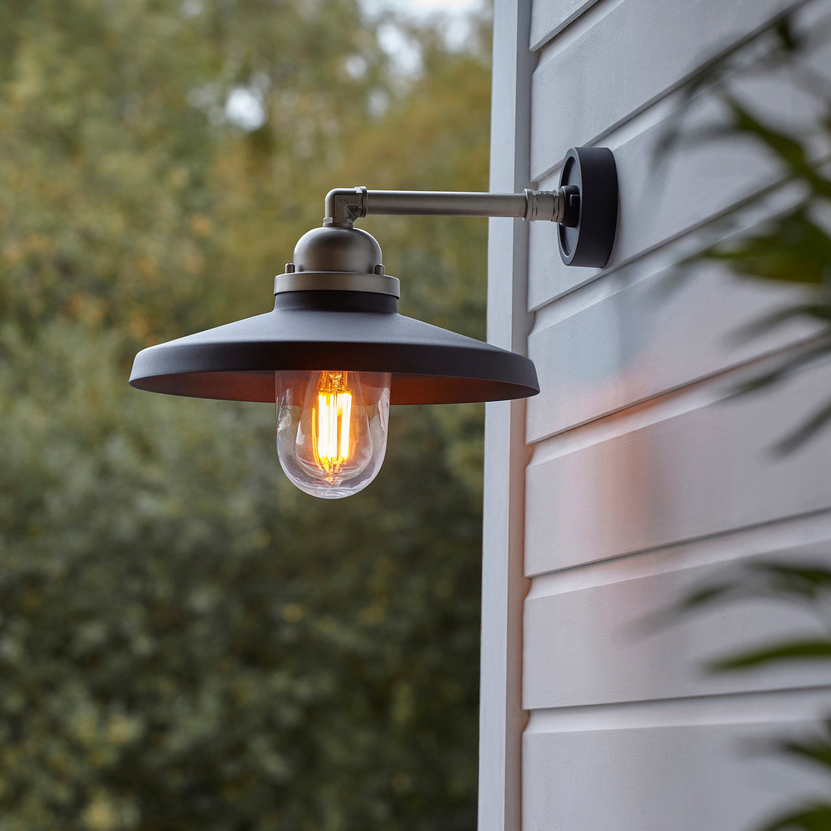 Amos Casper Outdoor Wall Light Matt Black & Brushed Silver –  from Amos Lighting + Home