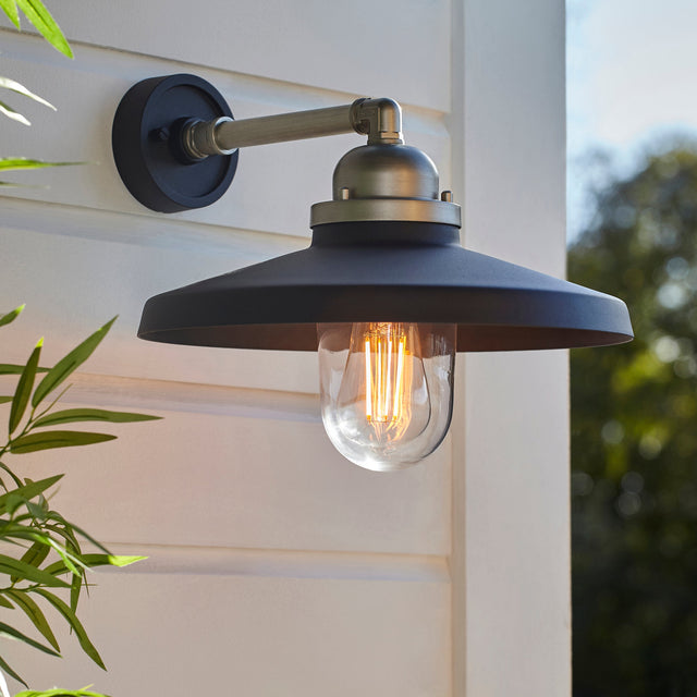 Amos Casper Outdoor Wall Light Matt Black & Brushed Silver –  from Amos Lighting + Home