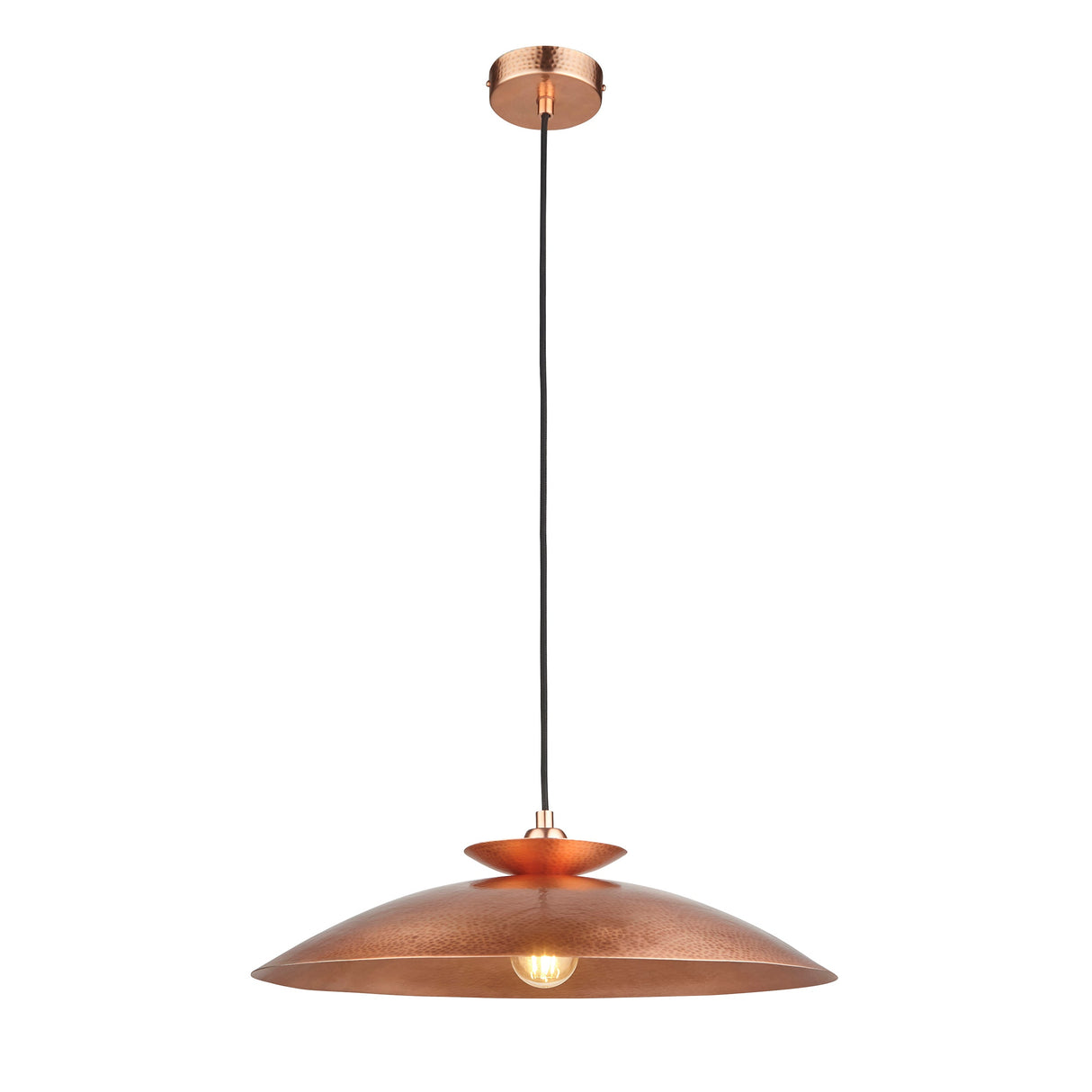 Amos Cattelan Disc Pendant Hammered Copper –  from Amos Lighting + Home