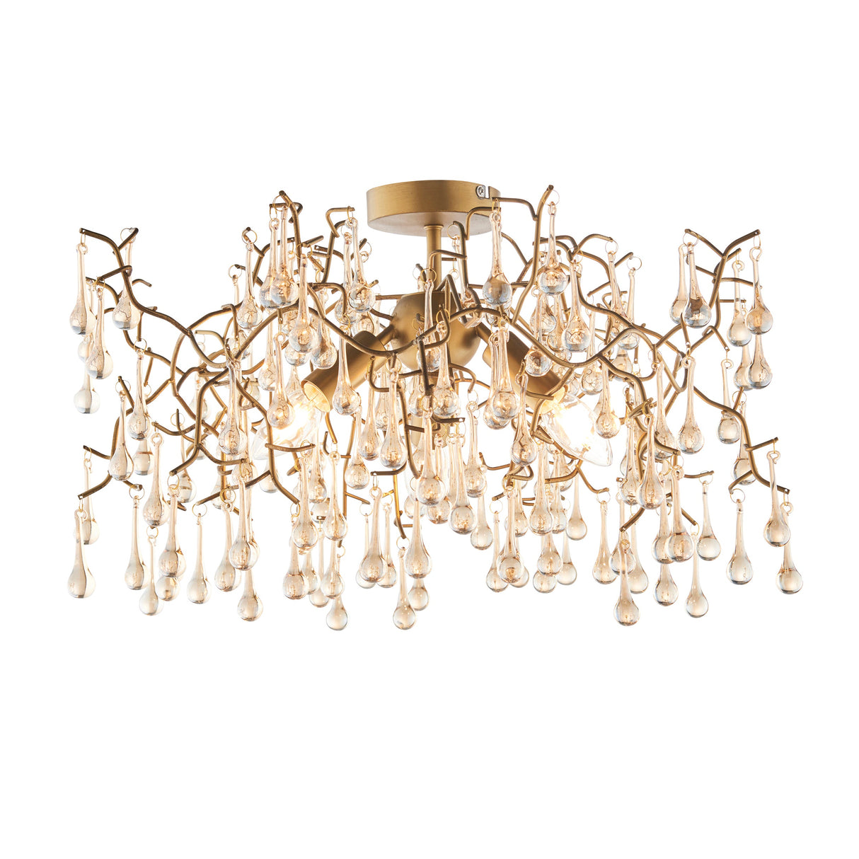 Amos Chatsworth Flush Chandelier Aged Gold & Champagne –  from Amos Lighting + Home