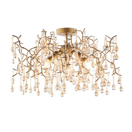 Amos Chatsworth Flush Chandelier Aged Gold & Champagne –  from Amos Lighting + Home