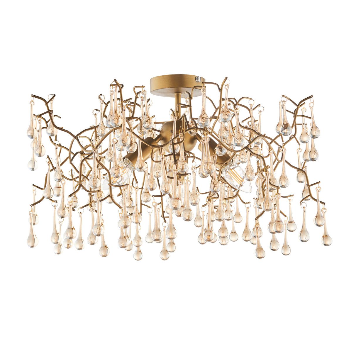 Amos Chatsworth Flush Chandelier Aged Gold & Champagne –  from Amos Lighting + Home