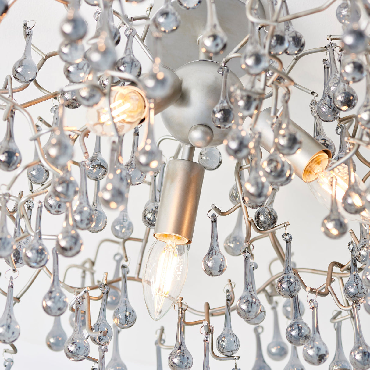 Amos Chatsworth Flush Chandelier Aged Silver –  from Amos Lighting + Home