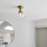 Amos Clarence Flush Antique Brass & Clear –  from Amos Lighting + Home