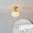 Amos Clarence Flush Antique Brass & Opal –  from Amos Lighting + Home