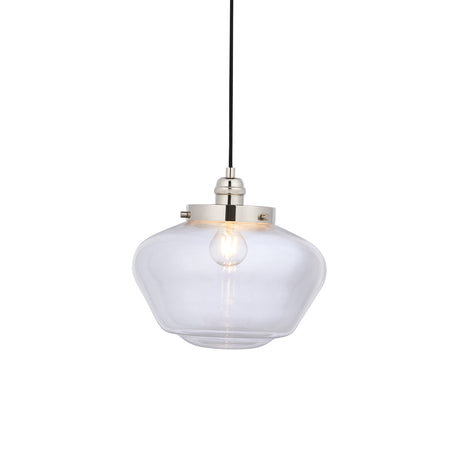 Amos Clarence Pendant Nickel & Clear Glass –  from Amos Lighting + Home