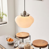 Amos Clarence Pendant Nickel & Opal Glass –  from Amos Lighting + Home