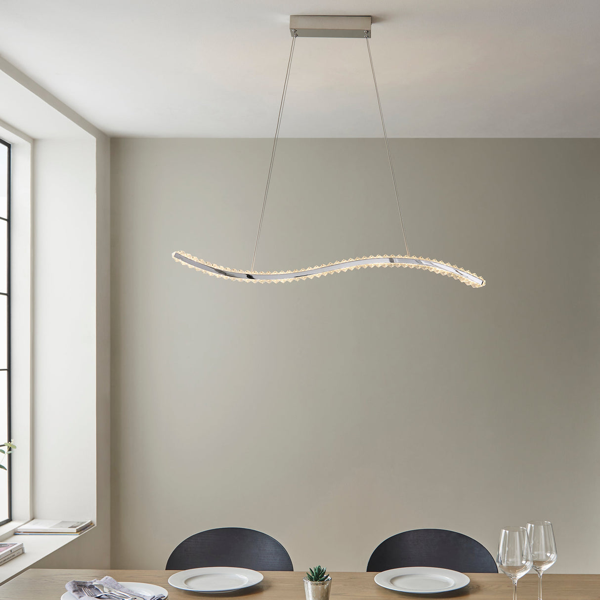 Amos Clarity Chrome & Clear Crystal Bar Pendant –  from Amos Lighting + Home