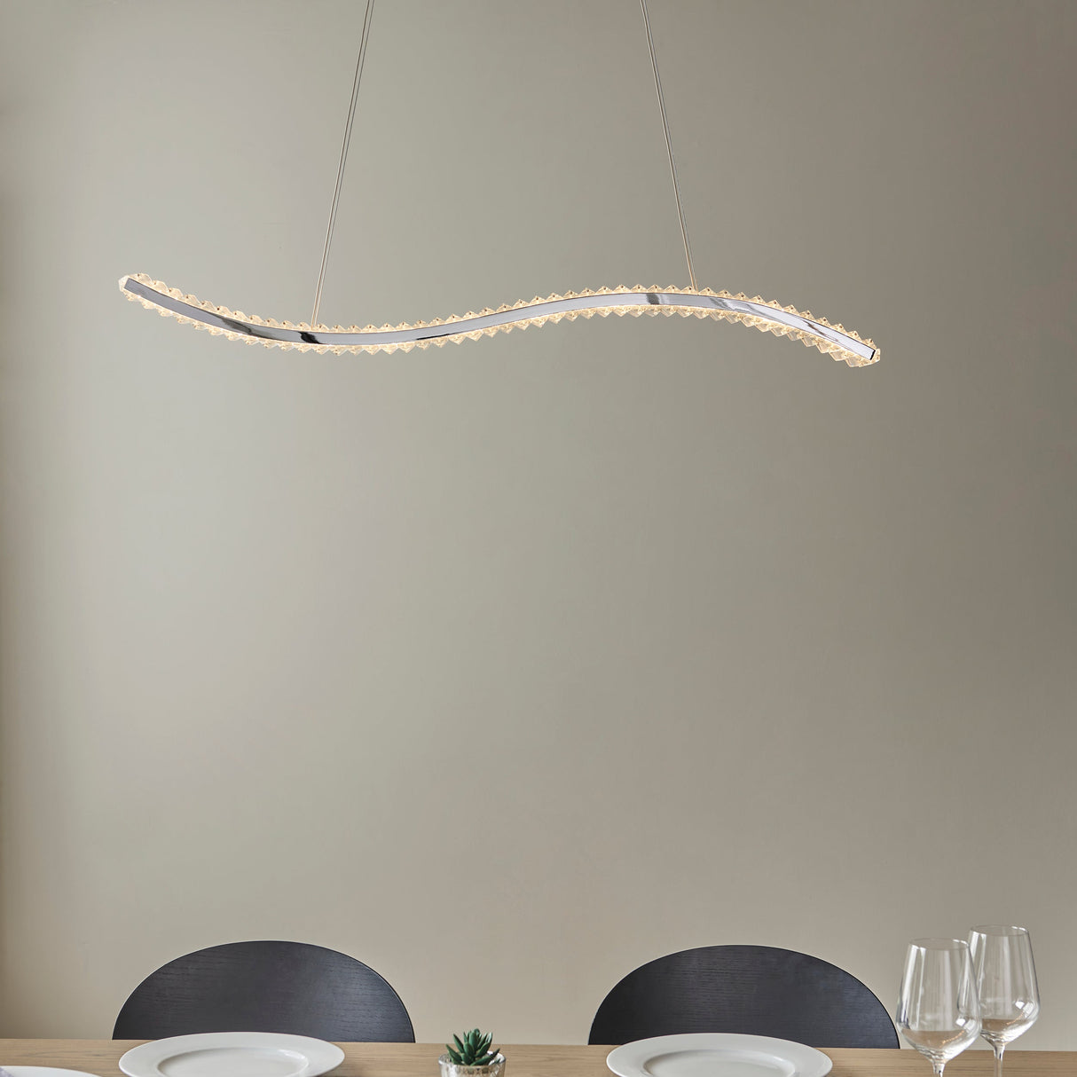 Amos Clarity Chrome & Clear Crystal Bar Pendant –  from Amos Lighting + Home