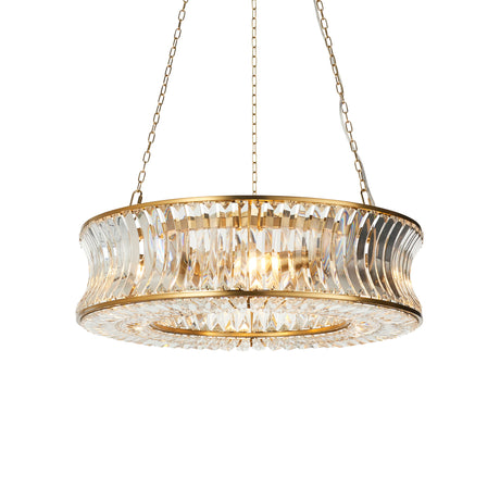 Amos Concave 6 Light Crystal Chandelier Warm Brass –  from Amos Lighting + Home