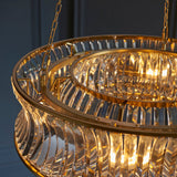 Amos Concave 6 Light Crystal Chandelier Warm Brass –  from Amos Lighting + Home