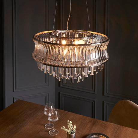 Amos Concave 9 Light Crystal Chandelier –  from Amos Lighting + Home