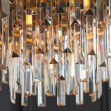 Amos Concave 9 Light Crystal Chandelier Warm Brass –  from Amos Lighting + Home