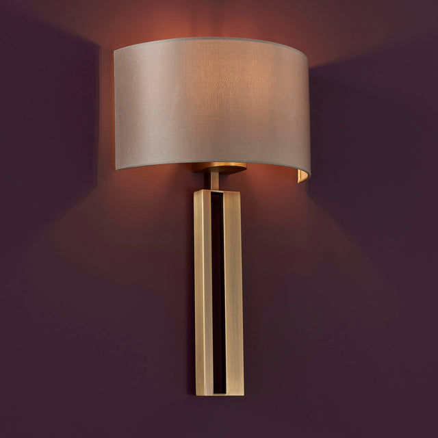 Amos Cotehele Wall Light Antique Brass & Mink –  from Amos Lighting + Home