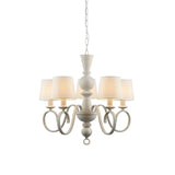 Amos Cotswolds Chandelier Distressed White with Shades –  from Amos Lighting + Home