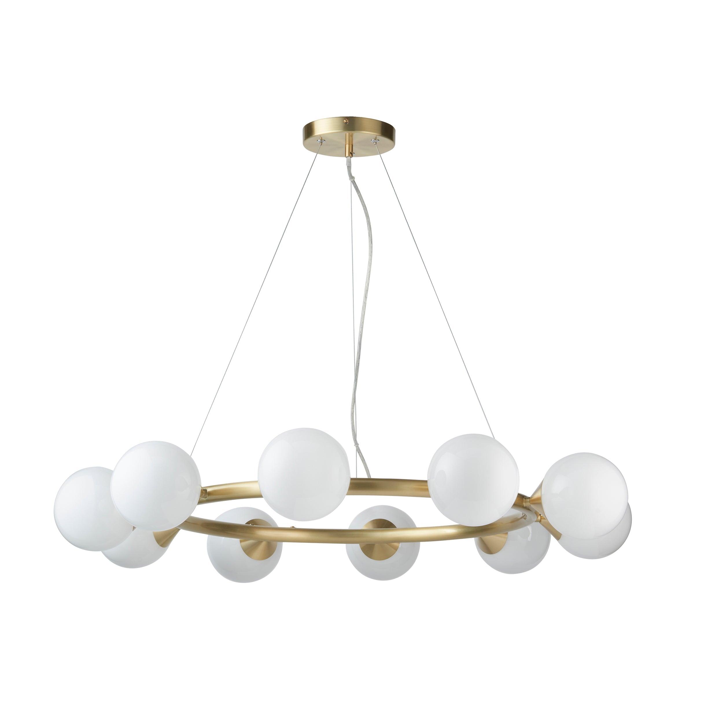 Amos Crib 10 Light Circular Chandelier Brushed Brass Amos Lighting Home