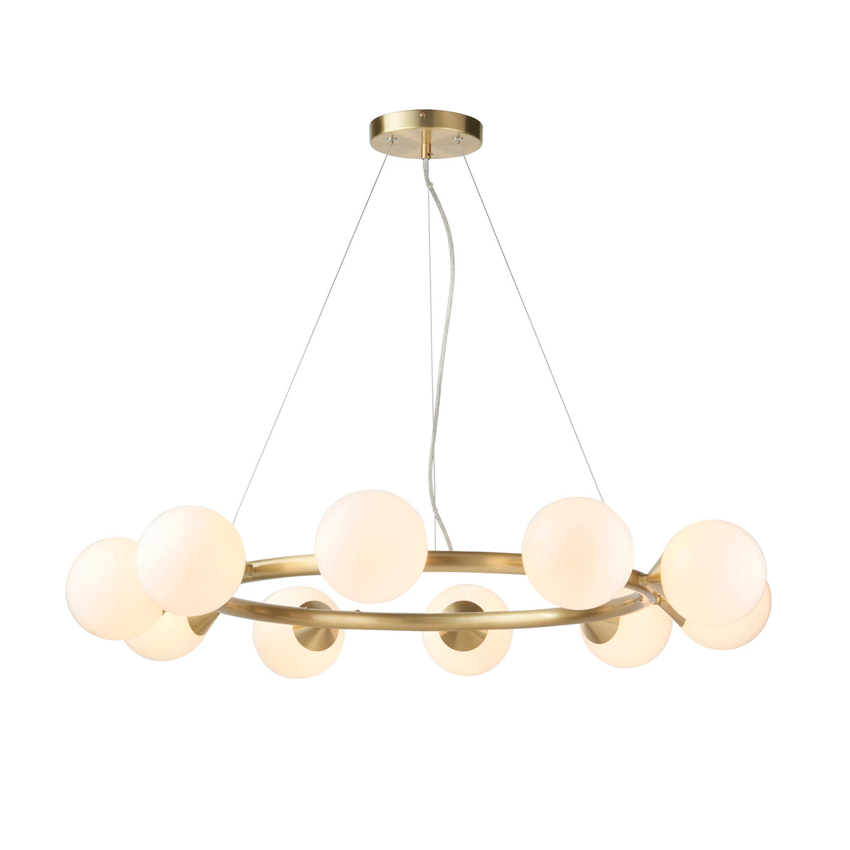 Amos Crib 10 Light Circular Chandelier Brushed Brass –  from Amos Lighting + Home