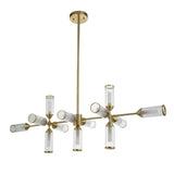 Amos Duchy 13 Light Chandelier Pendant Bar Satin Brass –  from Amos Lighting + Home