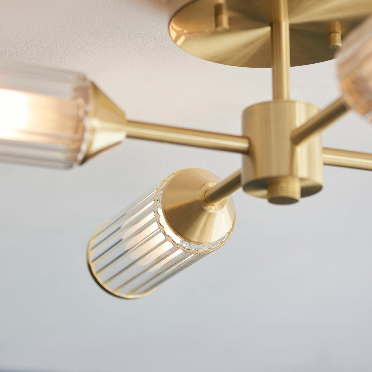 Amos Duchy 4 Light Flush Ceiling Light Satin Brass –  from Amos Lighting + Home