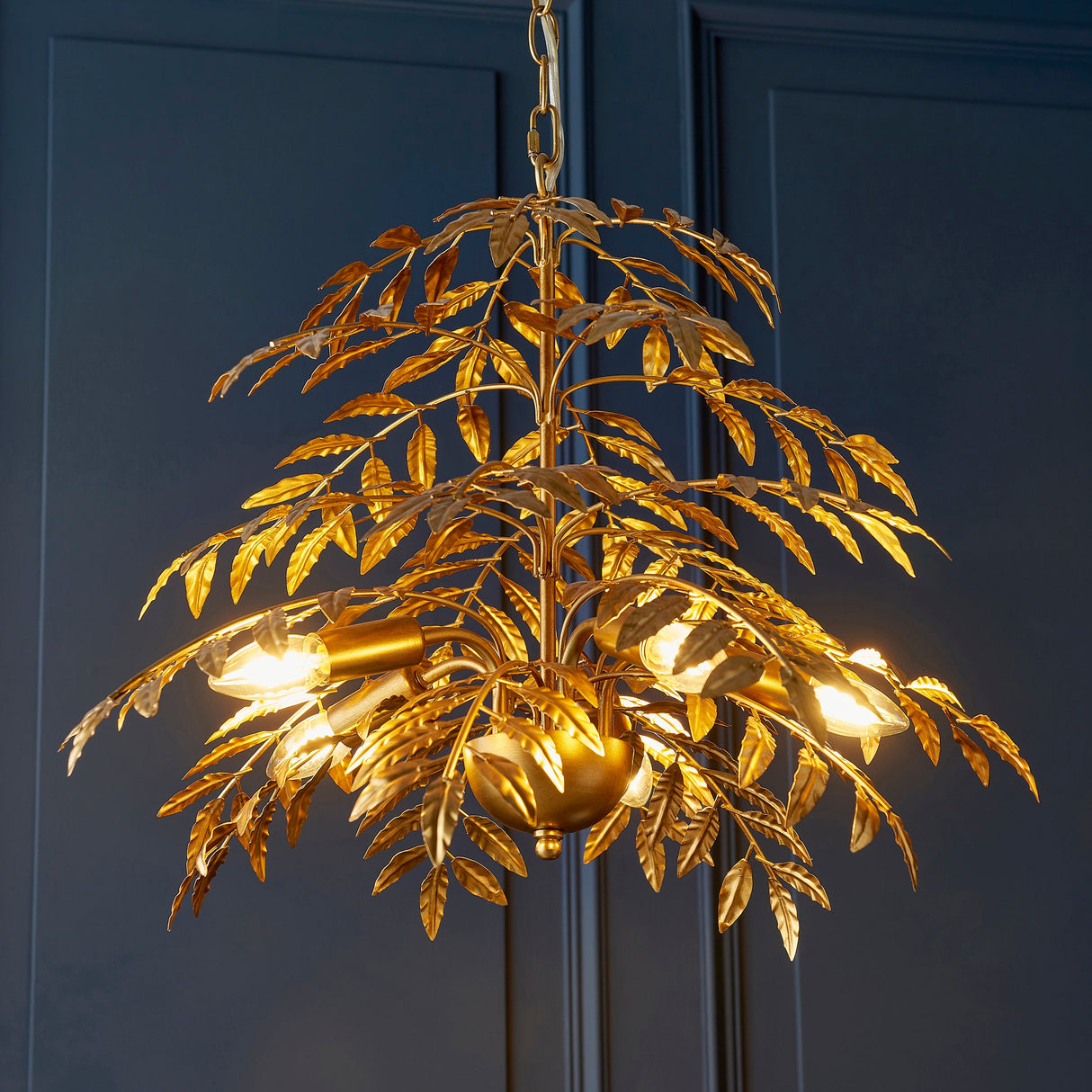 Amos Foli Chandelier Distressed Gold –  from Amos Lighting + Home