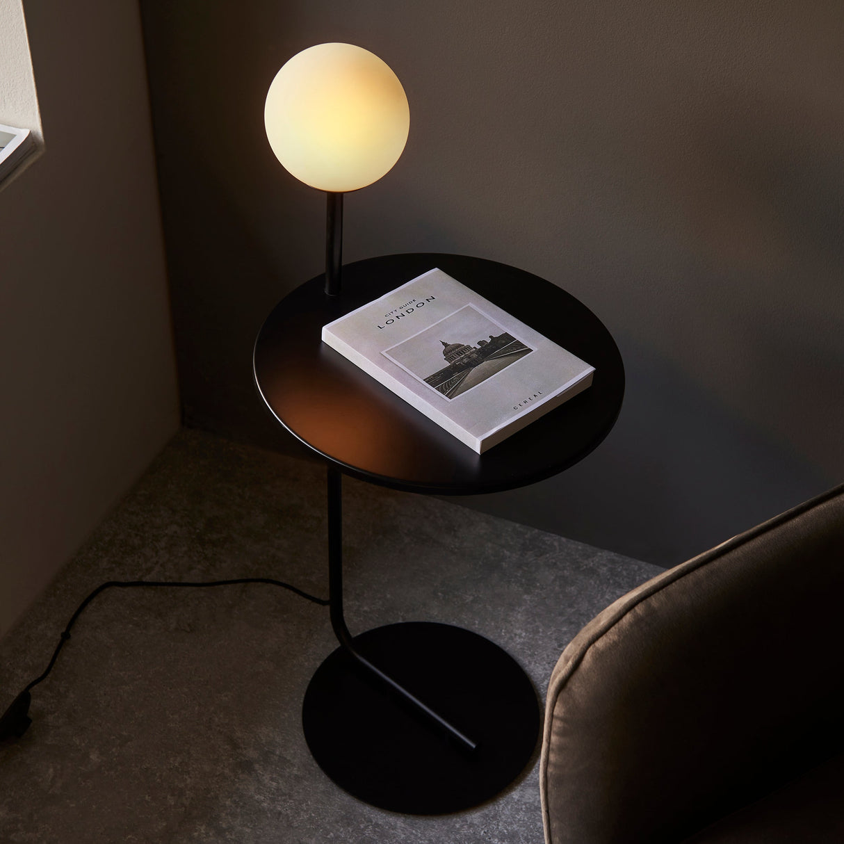 Amos Fusion Side Table and Lamp Matt Black –  from Amos Lighting + Home