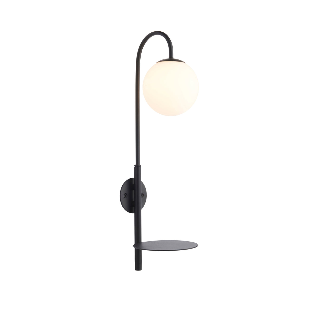 Amos Fusion Wall Light with Shelf Satin Black –  from Amos Lighting + Home