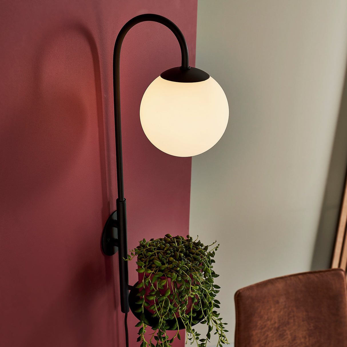 Amos Fusion Wall Light with Shelf Satin Black –  from Amos Lighting + Home