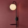 Amos Fusion Wall Light with Shelf Satin Black –  from Amos Lighting + Home