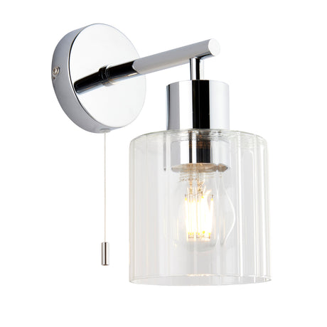 Amos Gauzy Bathroom Wall Light Chrome & Ribbed Glass –  from Amos Lighting + Home