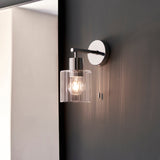 Amos Gauzy Bathroom Wall Light Chrome & Ribbed Glass –  from Amos Lighting + Home