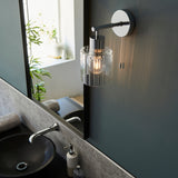 Amos Gauzy Bathroom Wall Light Chrome & Ribbed Glass –  from Amos Lighting + Home