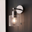 Amos Gauzy Bathroom Wall Light Chrome & Ribbed Glass –  from Amos Lighting + Home