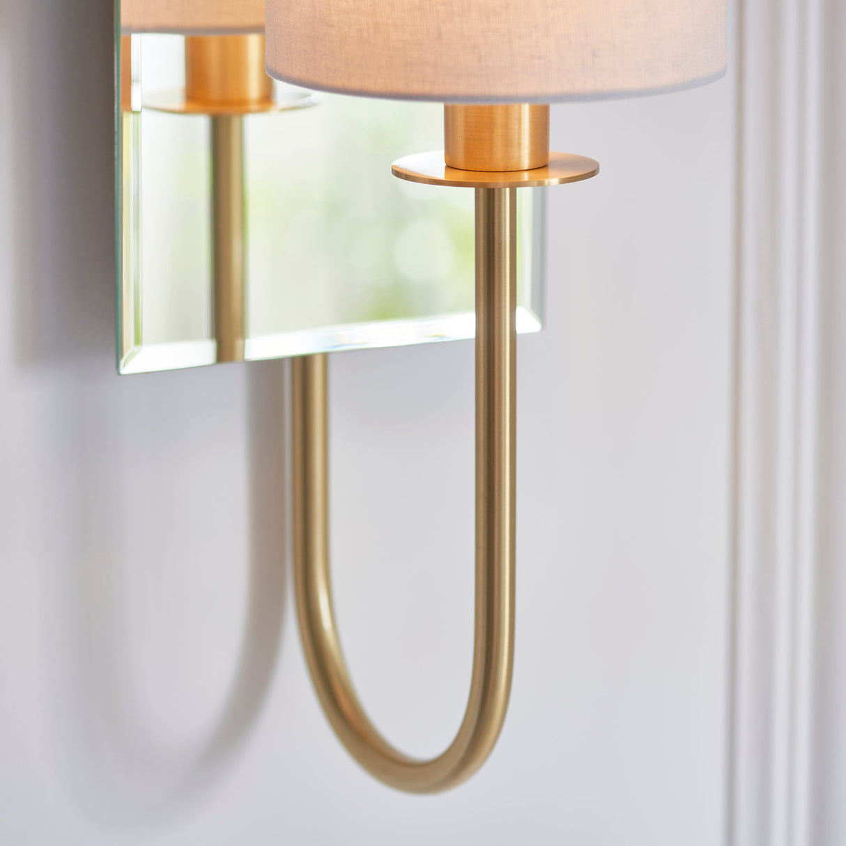 Amos Hades Wall Light Satin Brass with Shade –  from Amos Lighting + Home