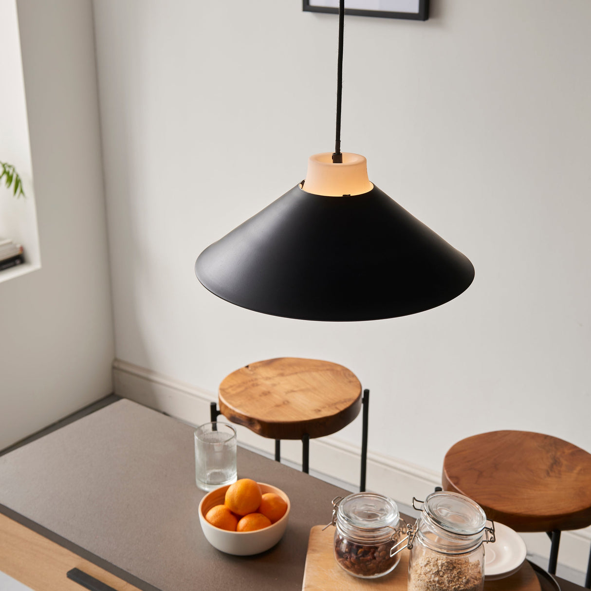 Amos Haida Conical Pendant Matt Black –  from Amos Lighting + Home