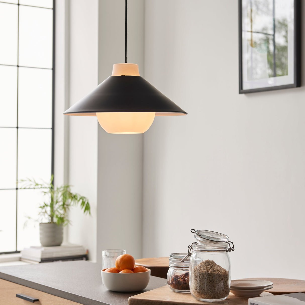 Amos Haida Conical Pendant Matt Black –  from Amos Lighting + Home