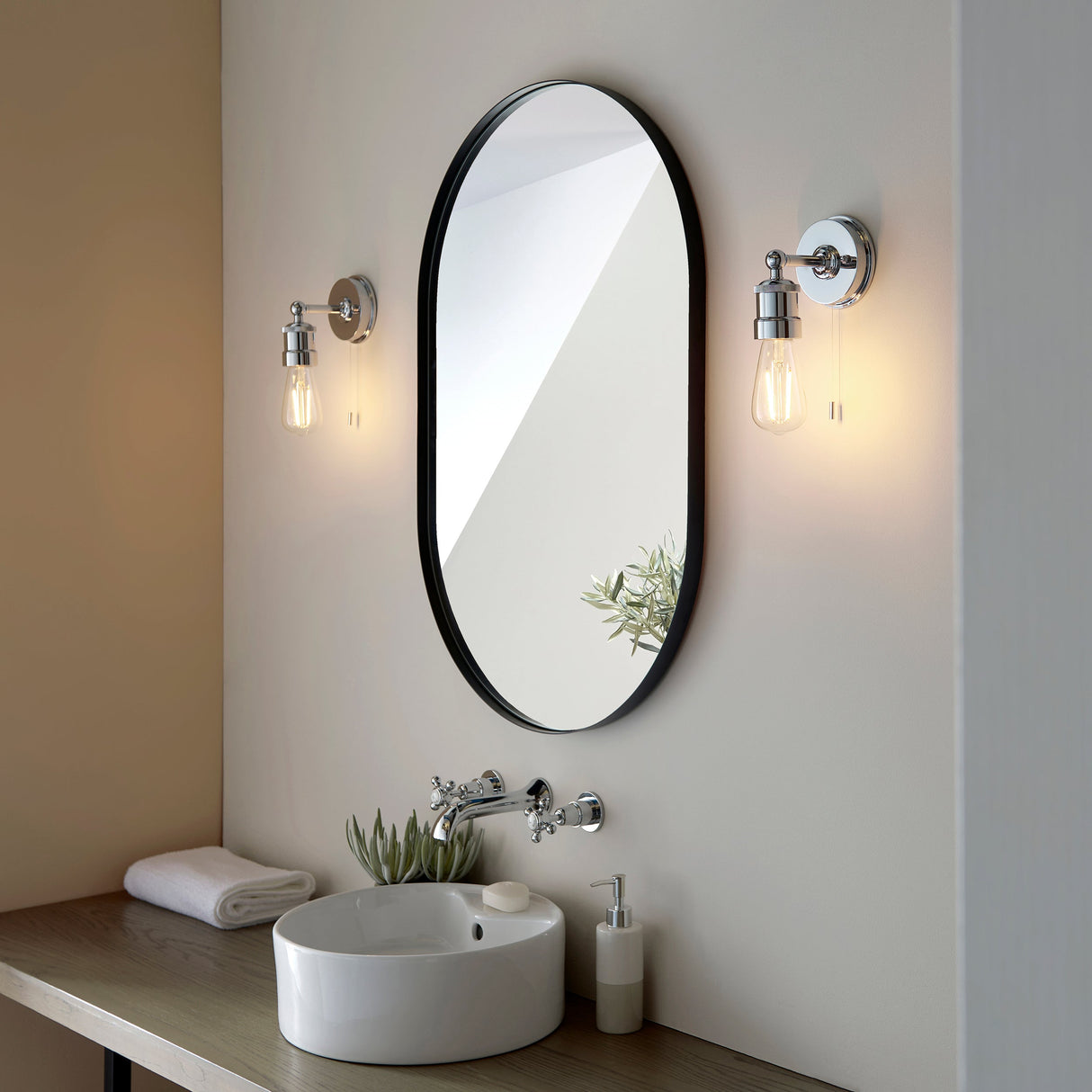 Amos Hartland Bathroom Wall Light Chrome –  from Amos Lighting + Home