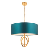 Amos Hatfield Large Pendant Antique Gold & Teal –  from Amos Lighting + Home