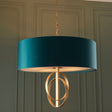 Amos Hatfield Large Pendant Antique Gold & Teal –  from Amos Lighting + Home