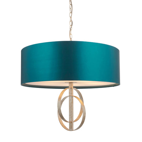 Amos Hatfield Large Pendant Antique Silver & Teal –  from Amos Lighting + Home