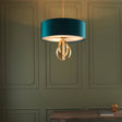 Amos Hatfield Small Pendant Antique Gold & Teal –  from Amos Lighting + Home