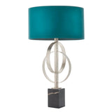 Amos Hatfield Table Lamp Antique Silver & Teal –  from Amos Lighting + Home