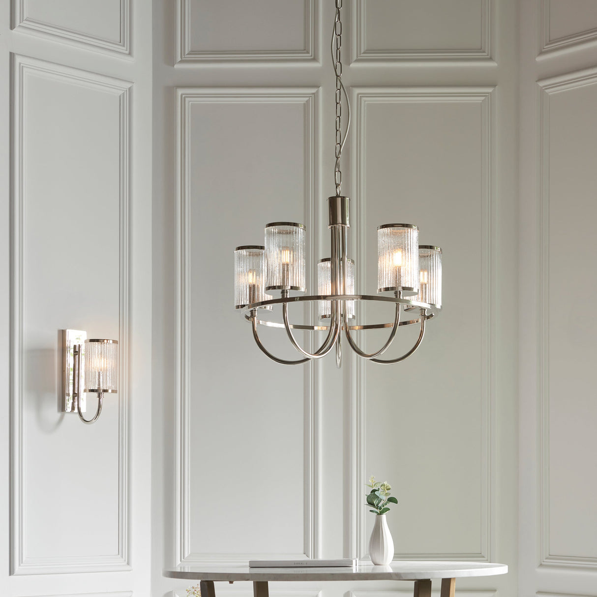 Amos Hove Chandelier Polished Nickel –  from Amos Lighting + Home