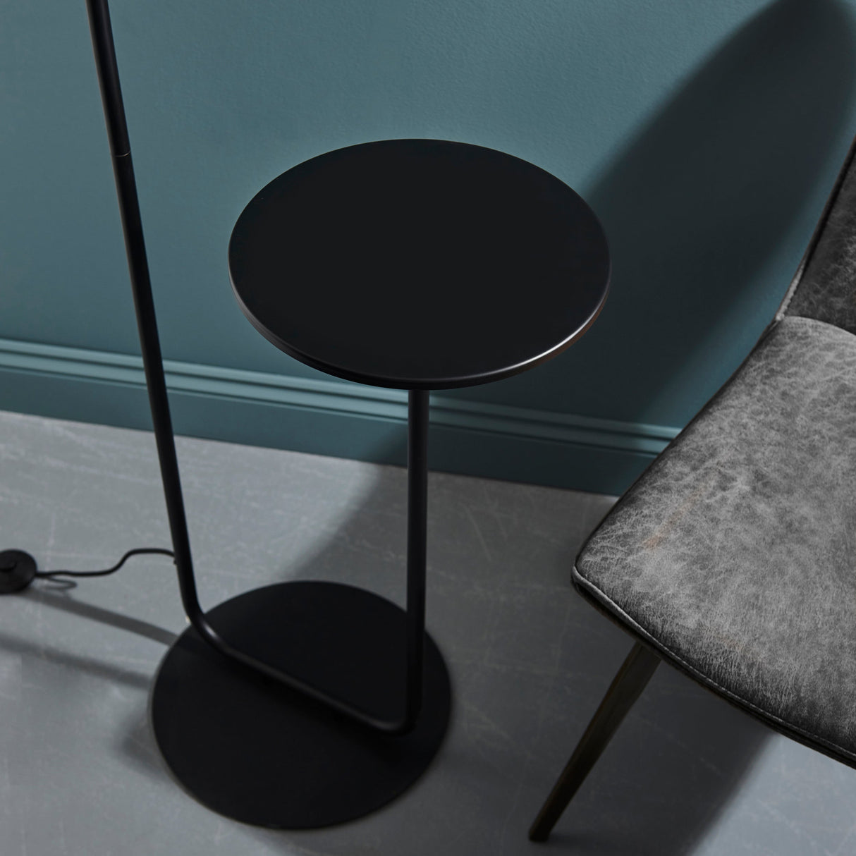 Amos Hybrid Floor Lamp with Table Satin Black –  from Amos Lighting + Home